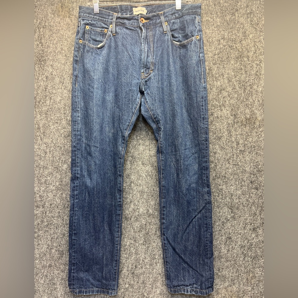 Taylor Stitch Men's Jeans Slim Fit Organic Cotton Denim Blue Jeans 33 X 29.5